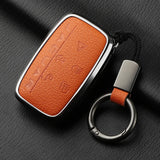 Aluminum Alloy Goatskin Car Key Case Cover for Jaguar JLR