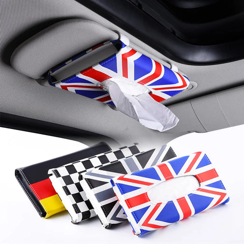 Leather Sun Visor Tissue Box Organizer for Universal Car Car Interior Accessory GMUNI