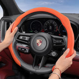 Premium Suede Steering Wheel Cover for Porsche Cars Car Interior Accessory Hocasen