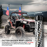 0.4M/1.31FT RGB Fat Spiral LED Whip Lights Bluetooth APP and Remote Control Flagpole Lamp for Truck Offroad ATV UTV Polaris R