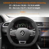 Suede Carbon Fiber Steering Wheel Cover for Renault