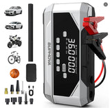 Car Jump Starter With Air Compressor, 6000A Powerful Car Battery Starting Device, LCD Screen, 21800mAh