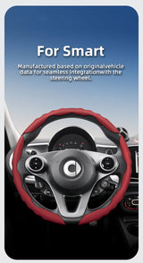 Wavy Sports Leather Steering Wheel Cover Smart Fortwo Car Interior Accessory Hocasen