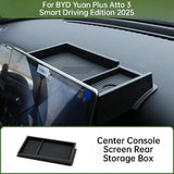 For BYD Yuan Plus Atto 3 Smart Driving Edition 2025 Car Center Console Screen Rear Storage Box Organization Interior Accessor