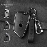 Metal and Leather Car Key Case for BMW