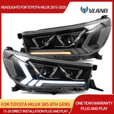 Dual Beam Projector Headlights for Hilux 2015-2020 LED Ambient Light VLAND