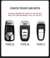 Suede Car Key Case Cover for Audi A6 A4 A7 Q5 A5 A4 B9 Q5 Q7 TT TTS 8S 2016 2017 Car Interior Accessory OEM
