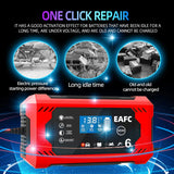 Car Battery Charger 12V 6A Intelligent Fast Charging Pulse Repair Type Full Auto-Stop Dual-Mode Lead Acid for Motorcycle Truc