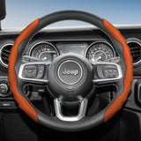 Jeep Breathable Wavy Leather Steering Wheel Cover