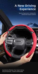 Split Snap-On Suede Steering Wheel Cover for GMC