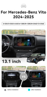 13.1-inch Android 15 Stereo Navigation for Mercedes Benz Vito Android Head Unit Aotsr