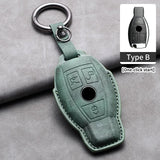 Car Key Cover For Mercedes Benz A C E S G Class GLC CLE CLA W177 W205 W213 W222 X167 AMG Leather Car Key Protective Cover