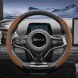 BYD Snap-On Sports Suede Steering Wheel Cover Interior