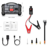 26800mAh Jump Starter with Air Compressor 1000A/1500A PEAK Booster Tyre Inflator Portable Car Battery Power Bank Charger Air