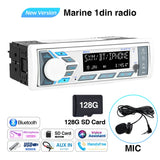 1 DIN Marine Stereo Bluetooth USB for Boat UTV RV