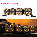4/6/7pcs LED Work Light Bar For Car Jeep Truck Pickup Boat Suv Off Road Amber Drl 12v Led Head Lamp Fog Light Car Accessories
