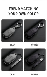 Leather Car Key Case Cover LEAPMOTOR B10 C01 C11 Original Color Remote Key Bag Shell Keychain Accessories
