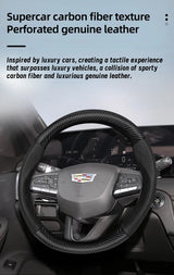 Matte Carbon Fiber Steering Wheel Cover for Cadillac