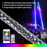 2ft 1/2 PCS RGB Spiral LED Whip Light for UTV ATV for Polaris RZR 800 900 1000 XP For Can-Am Maverick X3 APP Remote Control