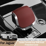 Original Leather Center Gear Shift Knob Cover For Jaguar Lever Shifter Boot Anti Scratch Car Performance Interior Accessories