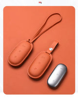 Leather Car Smart Key For Li Lixiang L7 L8 2022 2023 Fob Case Cover For Leading Ideal One Li Auto L9 Keychain Key Accessories