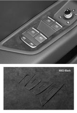 For Audi A4L A4 S4 A5 S5 RS4 RS5 Q5L SQ5 Q5 Q7 Made of Alcantara Car Window Switch Panel Trim Sticker Auto Interior Accessories