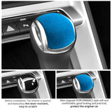 For Audi Q3 Q2 A1 Sport Gear Shift Knob Boot Decorative Trim Sticker Car Premium Interior Tuning Accessories Made of Alcantar