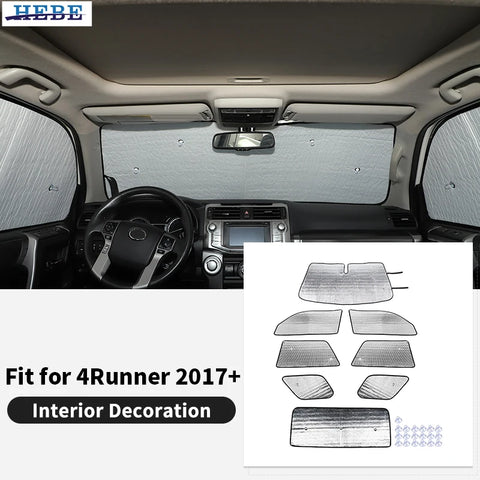 Aluminum Window Sunshade Kit for Toyota 4Runner 17-23 Car Interior Accessory HEBE