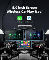 5.0 inch Portable GPS Moto Navigation Wireless CarPlay Android Head Unit EKIY