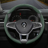Suede Buckle Wheel Cover for Renault Megane Clio Car Interior Accessory Hocasen Green 3-Piece Set