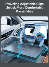 Carbon Fiber Design Auto Steering Wheel Tray Multipurpose Adjustable Car Table with Drawer and Anti-Slip Protective Adhesive