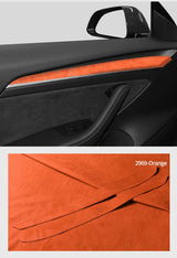 Top Suede For Tesla Model 3 (2020-2023) Model Y (2020-) Door Inner Handle Trim Sticker Car Premium Interior Tuning Accessories