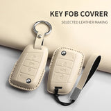 PU Leather Key Case Cover for VW Tiguan T-Cross Car Interior Accessory OEM