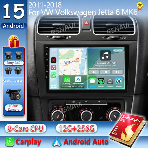 Android 15 2K QLED Multimedia Player for VW Jetta MK6 2011-2018 Android Head Unit RSNAVI