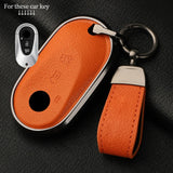 Metal and Leather Car Key Case Cover for Various Mercedes Benz Models