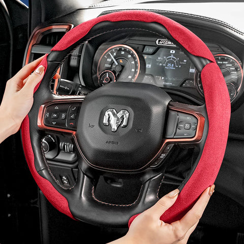 Split Suede Steering Wheel Cover for Ram 1500 2500 3500 Car Interior Accessory Hocasen