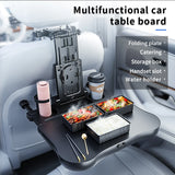 Upgraded Dual-Use Car Table for Steering Wheel and Backseat, with Phone Holder Cup Holder, Heavy-Duty 20kg Load Car Accessory