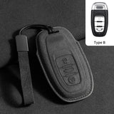 Suede Car Key Case Cover for Audi A6 A4 A7 Q5 A5 A4 B9 Q5 Q7 TT TTS 8S 2016 2017