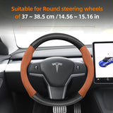 Steering Wheel Cover Suede Carbon for Tesla Model 3