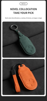Suede Car Key Case Cover for Aito M9 2024 Car Key Protective Shell Accessories