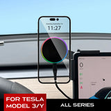 Car Phone Mount Holder 15W Magnetic Wireless Charger Compatible with MagSafe for Tesla Model 3 Y HIGHLAND LAUNCH BYD 2025 202