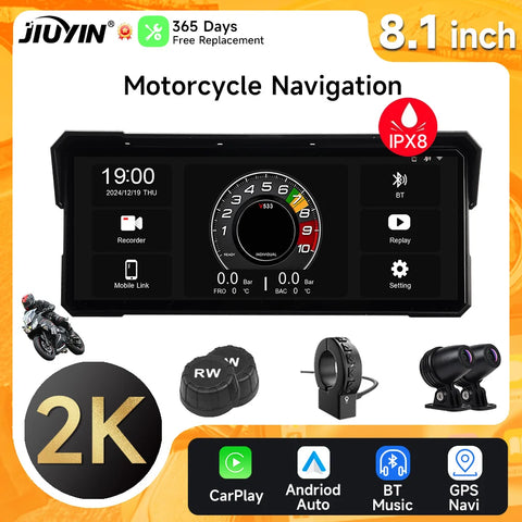 5-Inch Waterproof Wireless CarPlay GPS for Motorcycles Motorcycle GPS JIUYIN