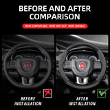 Suede Carbon Fiber Wheel Cover for Fiat Car Interior Accessory Hocasen