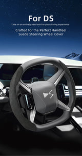 Split-Design Suede Steering Cover Universal Fit Car Interior Accessory Hocasen