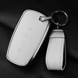 Metal and leather car key case cover for Lincoln Continental Navigator