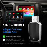 2-in-1 Wireless CarPlay and Android Auto Converter Adapter