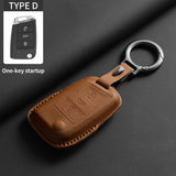 Leather Car Key Case Cover For VW
