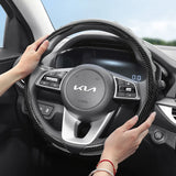 Kia Carbon Fiber Snap-On Steering Wheel Cover Car Interior Accessory Hocasen