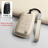 PU Leather Key Case Cover for VW Tiguan T-Cross