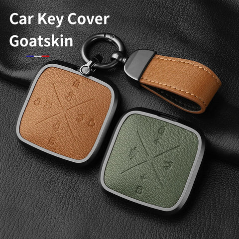 8 Button Aluminum Alloy Goatskin Car Key Case Cover for Zeekr X 001 009 2022 2023 Car Key Case OEM